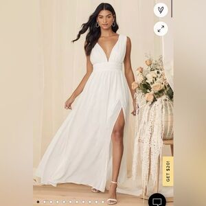 Lulus Heavenly Hues White Maxi Dress (M) - New with Tags